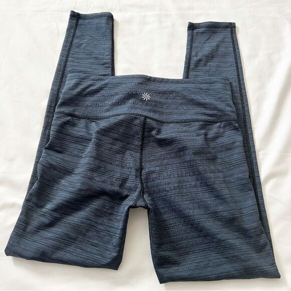 Athleta NWOT Jacquard Chaturanga tight leggings women’s size M navy blue - Picture 2 of 3